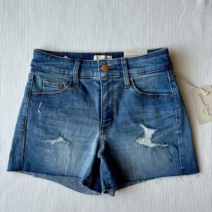 High-Rise Midi Shorts Super Stretch Denim Universal Thread Medium Wash Jean